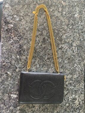 CHANEL Black Leather WOC